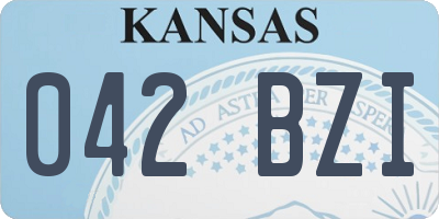 KS license plate 042BZI