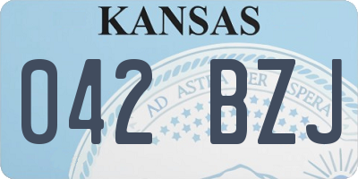 KS license plate 042BZJ