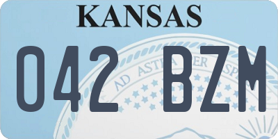 KS license plate 042BZM
