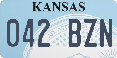 KS license plate 042BZN