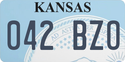 KS license plate 042BZO