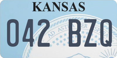 KS license plate 042BZQ