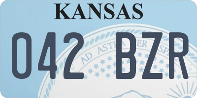 KS license plate 042BZR