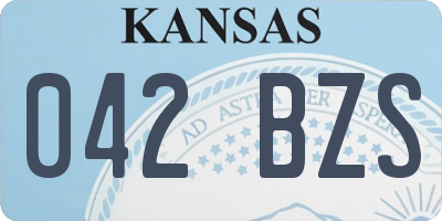 KS license plate 042BZS