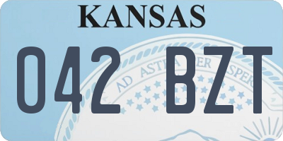 KS license plate 042BZT