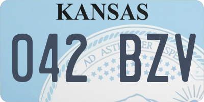 KS license plate 042BZV