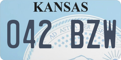 KS license plate 042BZW