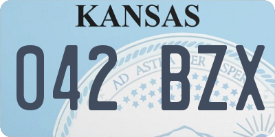 KS license plate 042BZX
