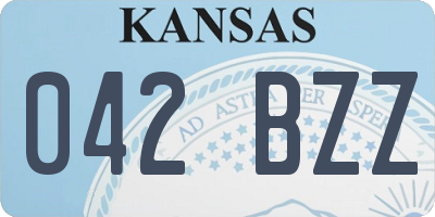 KS license plate 042BZZ