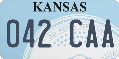 KS license plate 042CAA
