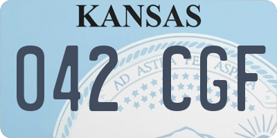 KS license plate 042CGF