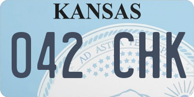 KS license plate 042CHK