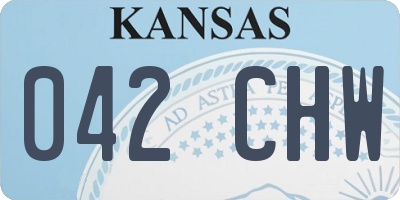 KS license plate 042CHW