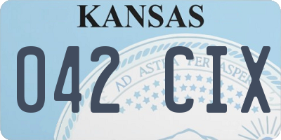 KS license plate 042CIX