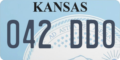 KS license plate 042DDO