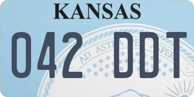 KS license plate 042DDT