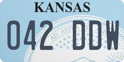 KS license plate 042DDW