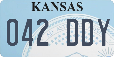 KS license plate 042DDY