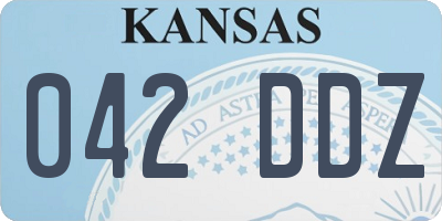 KS license plate 042DDZ