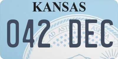 KS license plate 042DEC