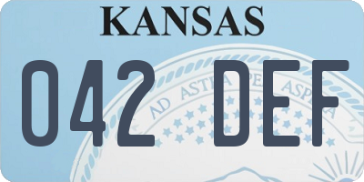 KS license plate 042DEF
