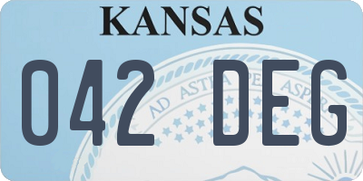 KS license plate 042DEG