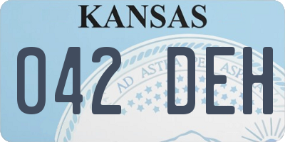 KS license plate 042DEH