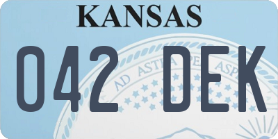 KS license plate 042DEK