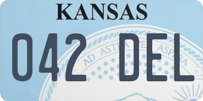 KS license plate 042DEL