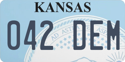 KS license plate 042DEM