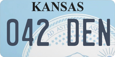 KS license plate 042DEN