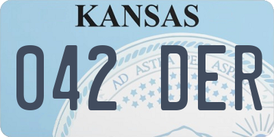 KS license plate 042DER