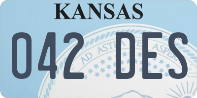 KS license plate 042DES