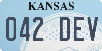 KS license plate 042DEV