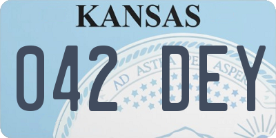 KS license plate 042DEY