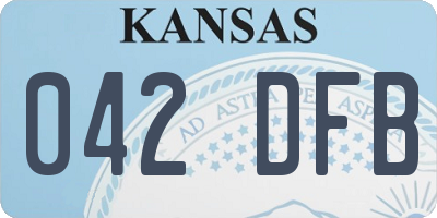 KS license plate 042DFB