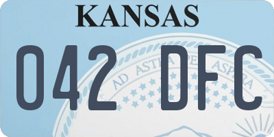 KS license plate 042DFC