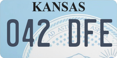 KS license plate 042DFE