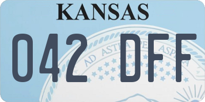 KS license plate 042DFF