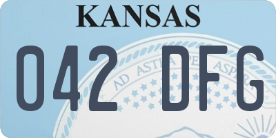 KS license plate 042DFG