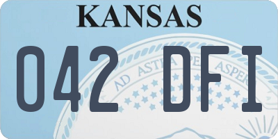 KS license plate 042DFI