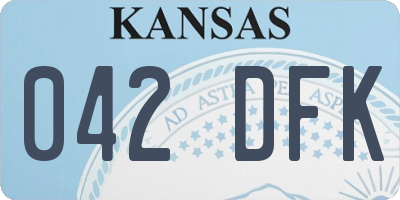 KS license plate 042DFK