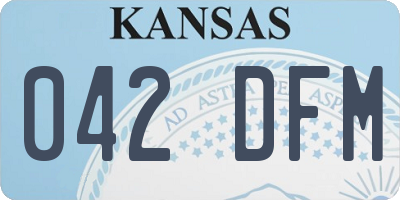 KS license plate 042DFM