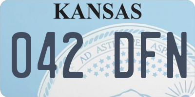 KS license plate 042DFN