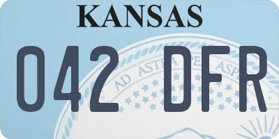 KS license plate 042DFR