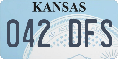KS license plate 042DFS