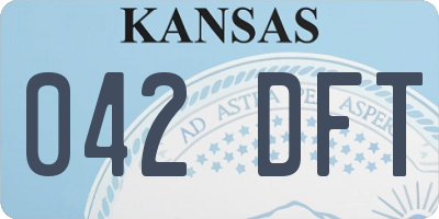 KS license plate 042DFT