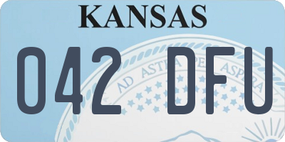 KS license plate 042DFU