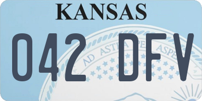 KS license plate 042DFV