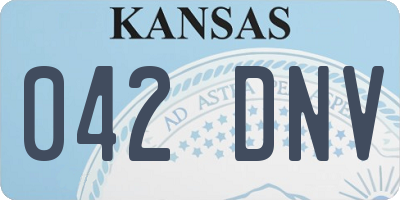 KS license plate 042DNV